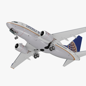 Boeing 737 600 United Airlines Rigged 3D