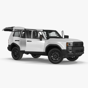 Generic SUV Vehicle White Rigged 3D