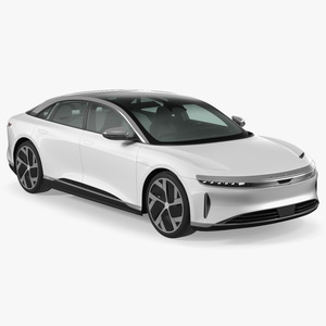 Electric Luxury Sedan Lucid Air Simple Interior 3D