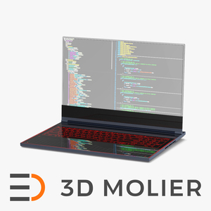 3D model Modern Laptop with a Transparent Display