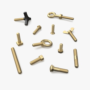 Brass Nut and Bolt Kit 3D