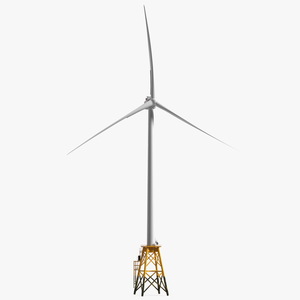 3D model GE Haliade-X Offshore Wind Turbine with Base Frame