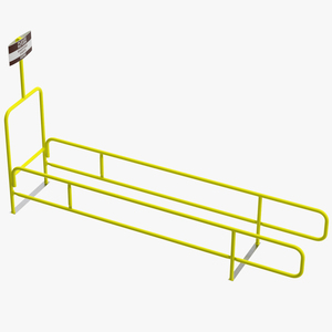 3D Grocery Cart Corral Single Yellow model