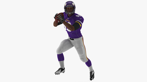 3D Minnesota Vikings American Football Player Running The Ball Fur model