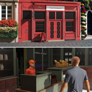 Ground Floor Shop With People 3D model