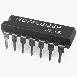 HD74LS08P Logic Gate Integrated Circuit 3D model