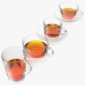 3D Glass Cup Set Half Full model