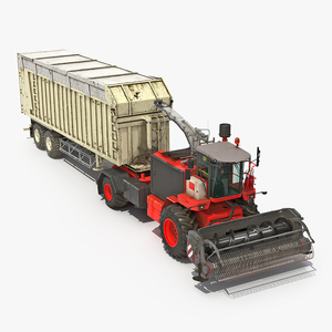 3D Combine with Harvester Trailer Generic model