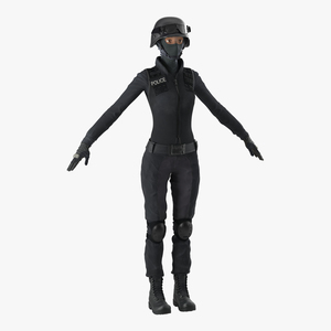 3D SWAT Woman Afro American 3