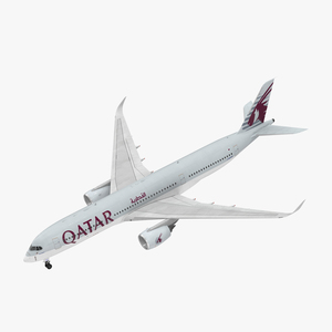 3D Airbus A350 900 Qatar