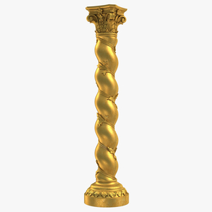 3D Solomonic Column Gold