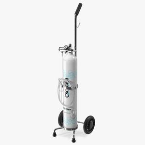 3D model Medical Cart with Oxygen Cylinder E Tank