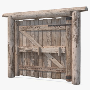 3D Medieval Logs Gate model