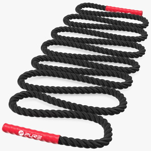 3D Pure2Improve Battle Rope Black with Red Handle