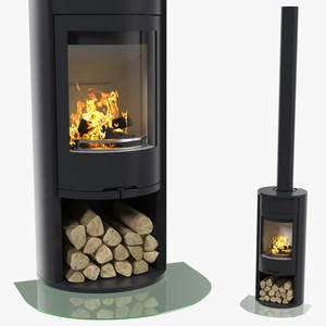 Modern Wood Burning Stove Contura 610 3D