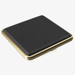 3D model Metal Cigarette Case Gold and Black