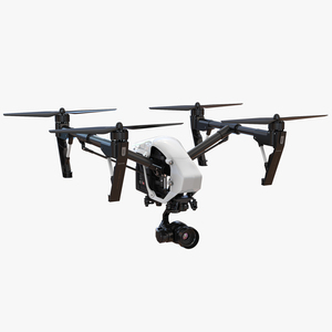 3D model DJI Inspire 1 Pro Drone with 4K Camera Rigged