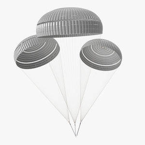 3D Triple Subscale Parachute White