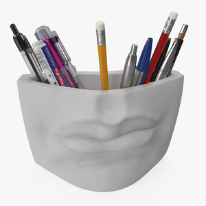 3D Michelangelo David lips decor Gypsum with Pens