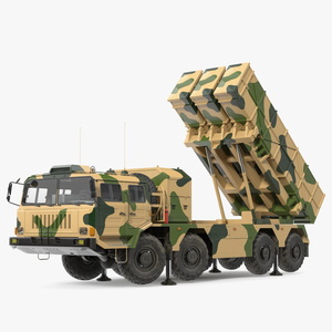 3D Chinese MLRS WS-2D Sand Camouflage in Battle Position model