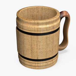 3D Wooden Beer Mug for 3D Print model