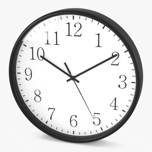 Black Classic Wall Clock 3D model