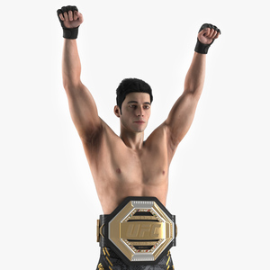 MMA Fighter with UFC Championship Belt Fur 3D