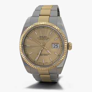 Rolex Datejust Steel and Gold 36mm 3D model