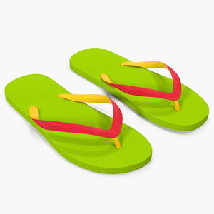 3D Slim Flip Flops Green