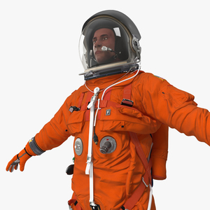 3D Detailed Astronaut Wearing Advanced Crew Escape Suit Fur