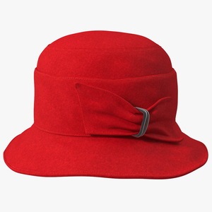 3D model Cloche Women Hat Red