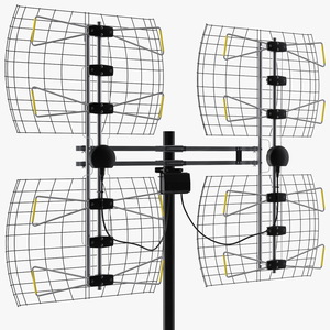 3D model UHF Long Range Multi Directional Bowtie TV Antenna