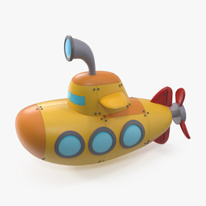 Cartoon Submarine Orange 3D model