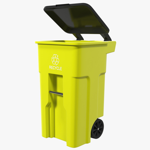 Recyling Bin Yellow 3D model