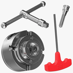 Self Centering Four Jaw Lathe Chuck Set 3D model