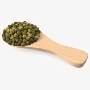 Spoon of Dried Green Peppercorns 3D