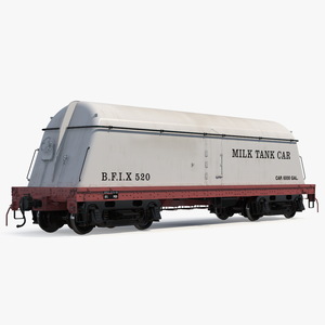 Milk Tank Railroad Car 3D