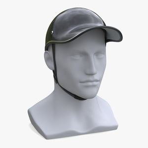 Plastic Baseball Cap Safety Helmet on Mannequin 3D