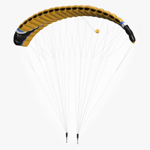 Paraglider Parachute Yellow 3D