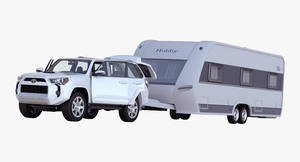 3D Toyota 4Runner and Hobby Caravan Prestige Rigged model