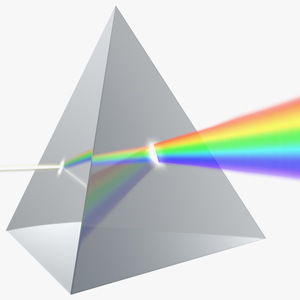 Glass Pyramid Refraction of Light Spectrum 3D