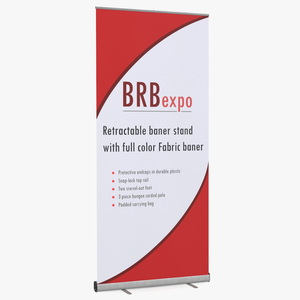 3D Retractable Banner Stand with Fabric Banner model