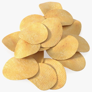 3D model Group of Corrugated Chips