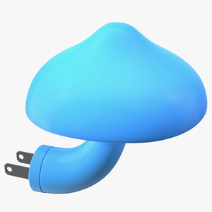 3D model Night Light Plug Mushroom Blue