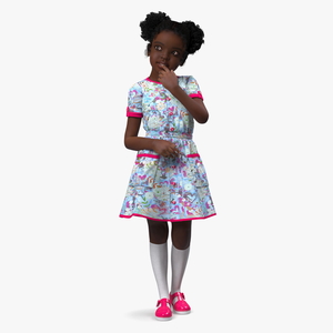 3D Black Child Girl