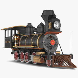 1860s Steam Locomotive 3D