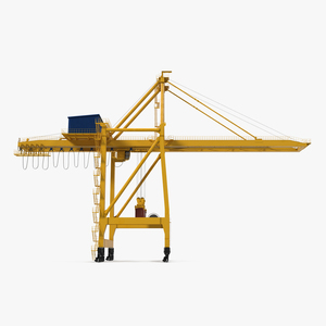 Quayside Container Crane with Container 3D model