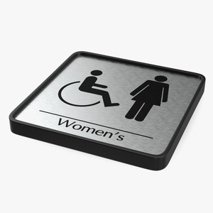 3D Female Disabled Toilet Compliance Sign model