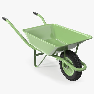 Single Wheel Construction Trolley Green 3D model