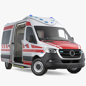 3D Paramedic Ambulance Rigged